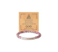 God Is In Control Bracelet, Gold Silver Tube Bracelets for Women Inspire Christian Faith Handmade Letter Bible Braided Rope Adjustable Stainless Steel Jewelry Gift, One Size, Stainless Steel, no