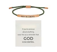 God Is In Control Bracelet Inspirational Stainless Steel Adjustable Braided Handmade Wrap Tube Jewelry for Women Men Couple Friendship Motivational (D, 26cm)