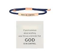 God Is In Control Bracelet Inspirational Stainless Steel Adjustable Braided Handmade Wrap Tube Jewelry for Women Men Couple Friendship Motivational (B, 26cm)