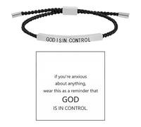 God Is In Control Bracelet With Inspirational Card Set - Based Encouragement Jewelry Gaudy Necklace (A, One Size)