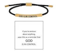 God Is In Control Bracelet With Inspirational Card Set - Based Encouragement Jewelry Gaudy Necklace (E, One Size)