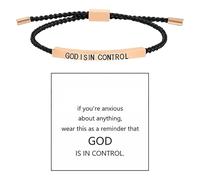 God Is In Control Bracelet With Inspirational Card Set - Based Encouragement Jewelry Gaudy Necklace (I, One Size)