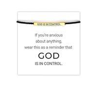 God Is In Control Faith Over Fear Bracelet for Women To My Daughter Strength Bracelet from Mom Inspirational Bracelets Letter Bracelet, L, Zinc, no gemstone