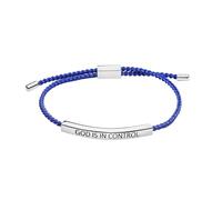God Is In Control Inspirational Bracelets for Women, Christian Faith Bracelets Handmade Letter Braided Bracelet Adjustable Stainless Steel for Women Girls Christmas/Birthday Gifts Jewelry, M, Nylon