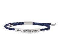 God Is In Control Inspirational Bracelets for Women Men Christian Faith Bracelets Handmade Letter Braided Bracelet Adjustable Stainless Steel Christmas Birthday Gifts Jewelry, One Size, Stainless