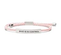 God Is In Control Inspirational Bracelets for Women Men Christian Faith Bracelets Handmade Letter Braided Bracelet Adjustable Stainless Steel Christmas Birthday Gifts Jewelry, One Size, Stainless