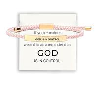 God Is In Control Tube Bracelet,Bible Verse Bracelets,Motivational Friendship Tube Bracelets Gift for women Girls (Gold, Pink)