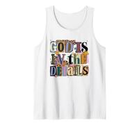 God is in The Details Collage Ransom Note Style Design Tank Top