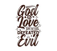 god is Love and he has Defeated Evil Wall Stickers Paster Paper 57.6x96.6cm Easy Installation Coffee