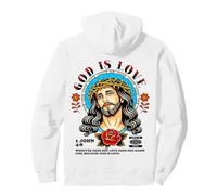 god is love - bible verse - Jesus Christ back Pullover Hoodie