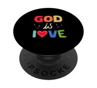 God is Love, Faith in God, Jesus love rainbow PopSockets Adhesive PopGrip