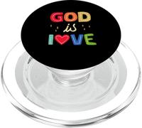 God is Love, Faith in God, Jesus love rainbow PopSockets PopGrip for MagSafe