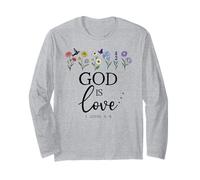 God is Love God Quote Christian Jesus Bible Verse 1 John 4:8 Long Sleeve T-Shirt