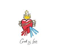 God is Love: Sacred Heart of Jesus Catholic Notebook - Divine Mercy Journal | 6x9 soft matte cover, 100 Numbered Lined Pages | Prayer Journal for ... Personal or Class Notes | Catholic gift