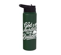 God is My Architect I'm His Builder Stainless Steel Insulated Water Bottle