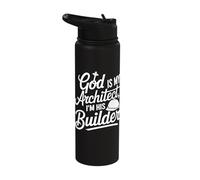 God is My Architect I'm His Builder Stainless Steel Insulated Water Bottle