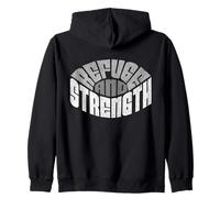 God is My City of Refuge & Strength, Bold Faith Apparel Zip Hoodie