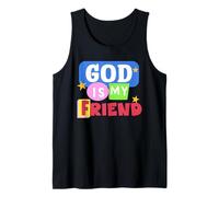 God is My Friend Christianity Cute Christian Kid Religious Tank Top