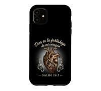 God Is My Heart’s Strength Psalm 28:7 Spanish Bible Verse Case for iPhone 11