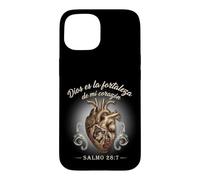 God Is My Heart’s Strength Psalm 28:7 Spanish Bible Verse Case for iPhone 15
