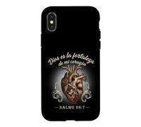 God Is My Heart’s Strength Psalm 28:7 Spanish Bible Verse Case for iPhone X/XS
