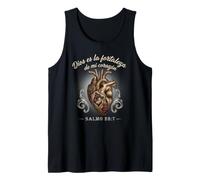 God is My Heart’s Strength Psalm 28:7 Spanish Bible Verse Tank Top