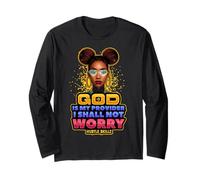 God is My Provider I Shall not Worry Melanin Queen Business Long Sleeve T-Shirt