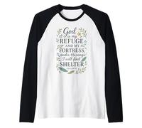 God is My Refuge and My Fortress Shelter Psalm 91 Raglan Baseball Tee