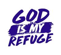god is My Refuge Wall Decals PVC 49.2x59.5cm Do not Damage The Wall Surface DarkBlue