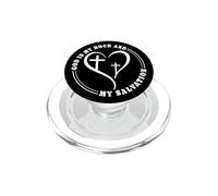 God Is My Rock And My Salvation Christian Message Design PopSockets PopGrip for MagSafe