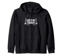 God Is My Rock Funny Christian Gym Gift Zip Hoodie