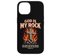God Is My Rock Psalm 18:2 Stone Cross Christian Bible Verse Case for iPhone 14