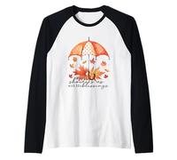 God is My Shelter Umbrella Autumn Leaves Raglan Baseball Tee