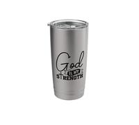 God is My Strength - Bible Verse - Psalm 28:7 Stainless Steel Insulated Tumbler
