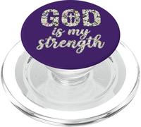 God Is My Strength Floral Christian Shirt PopSockets PopGrip for MagSafe