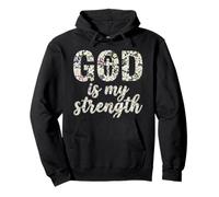 God Is My Strength Floral Christian Shirt Pullover Hoodie