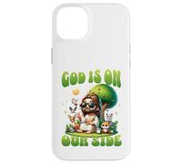 God Is On Our Side Funny Jesus Peace Animal Message Case for iPhone 14 Plus