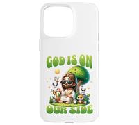 God Is On Our Side Funny Jesus Peace Animal Message Case for iPhone 15 Pro Max