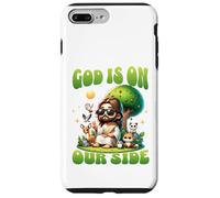 God Is On Our Side Funny Jesus Peace Animal Message Case for iPhone 7 Plus/8 Plus