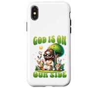 God Is On Our Side Funny Jesus Peace Animal Message Case for iPhone X/XS
