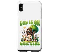 God Is On Our Side Funny Jesus Peace Animal Message Case for iPhone XS Max