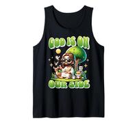 God is On Our Side Funny Jesus Peace Animal Message Tank Top
