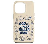 God Is So Much Bigger Than - Christian Jesus Coquette Bow Case for iPhone 13 Pro