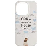God Is So Much Bigger Than - Christian Jesus Coquette Bow Case for iPhone 14 Pro