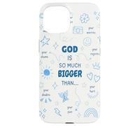 God Is So Much Bigger Than - Christian Jesus Coquette Bow Case for iPhone 15