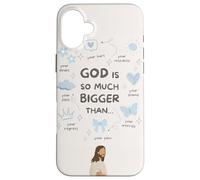 God Is So Much Bigger Than - Christian Jesus Coquette Bow Case for iPhone 16 Plus