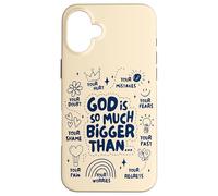 God Is So Much Bigger Than - Christian Jesus Coquette Bow Case for iPhone 16 Plus