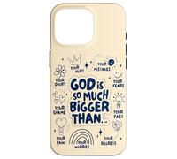 God Is So Much Bigger Than - Christian Jesus Coquette Bow Case for iPhone 16 Pro