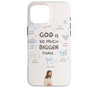 God Is So Much Bigger Than - Christian Jesus Coquette Bow Case for iPhone 16 Pro Max