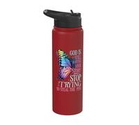 God is Still Writing Stop Trying to Steal The Pen Stainless Steel Insulated Water Bottle